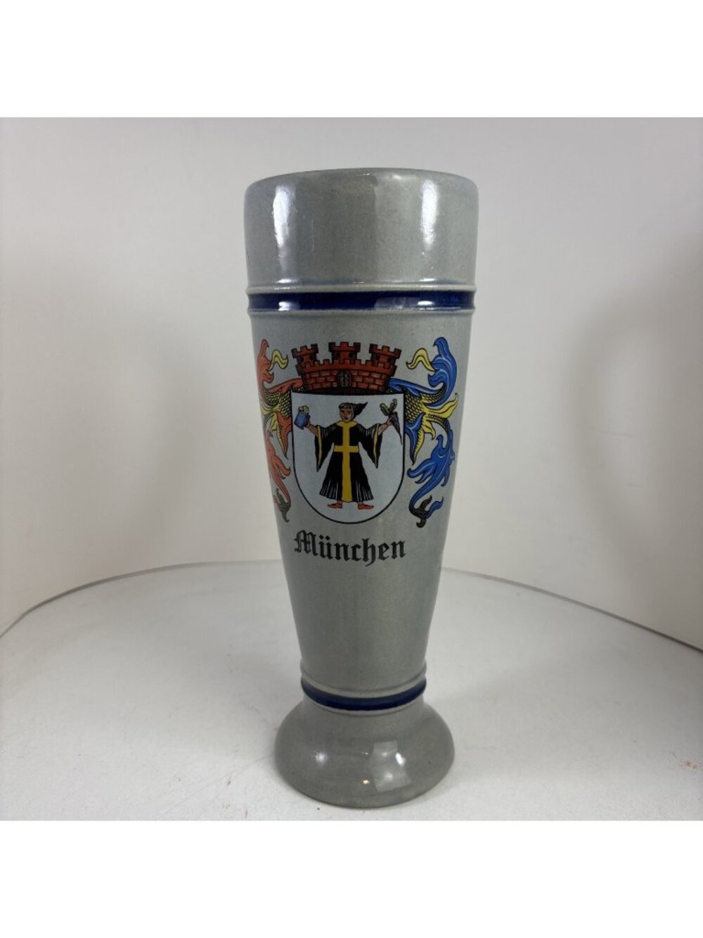 Vintage Gerz German Beer Stein, Featuring the Coat of Arms of München (Munich)